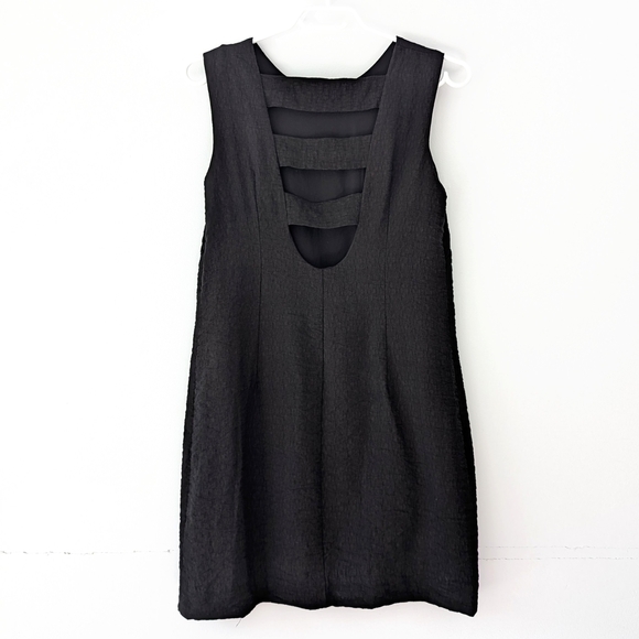 Birds Of North America "Grenadier"Sleeveless Little Black Dress Cutout Back Sz 4 - Picture 4 of 11